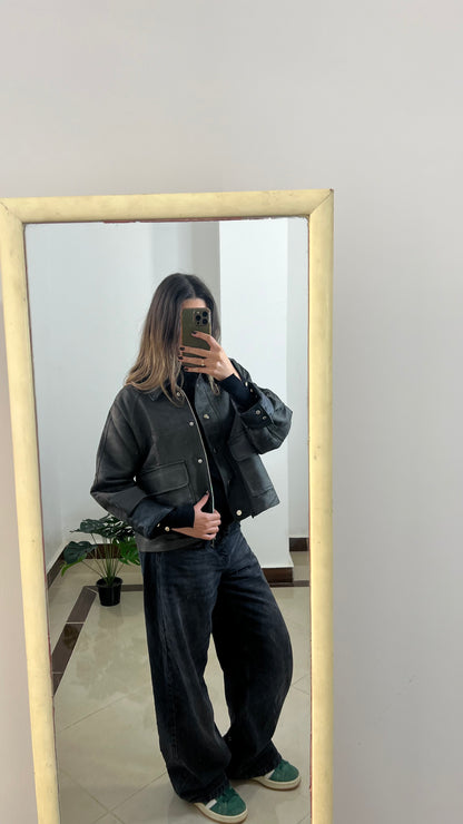 The Barn Jacket in Black Suede
