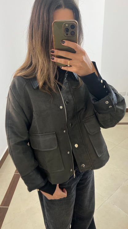 The Barn Jacket in Black Suede