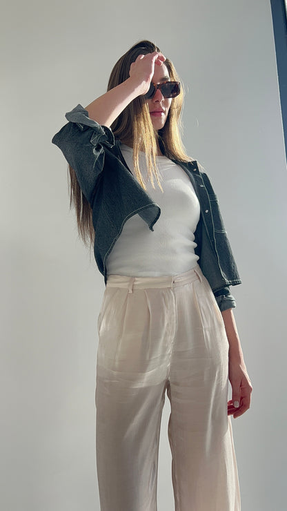 Love Me Shimmer Pants in Nude