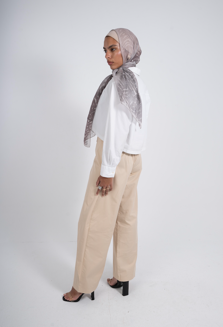 Beige OverLap Pants