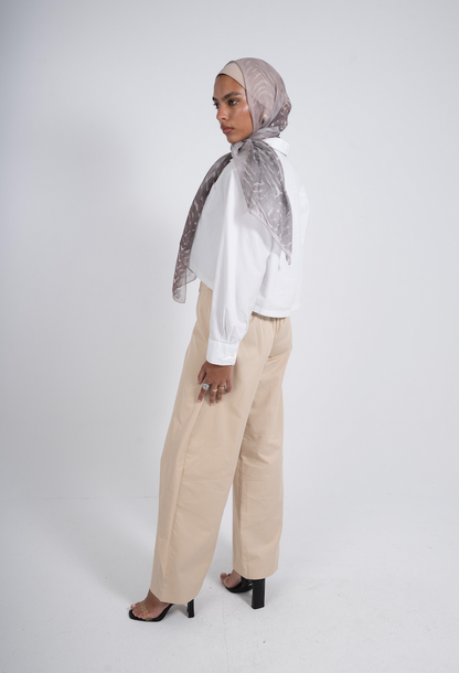 Beige OverLap Pants