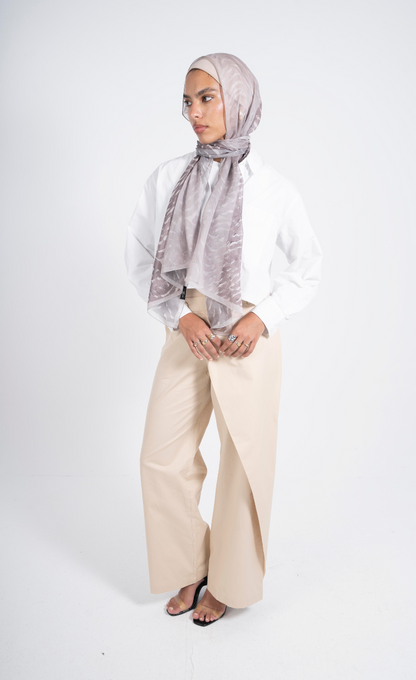 Beige OverLap Pants