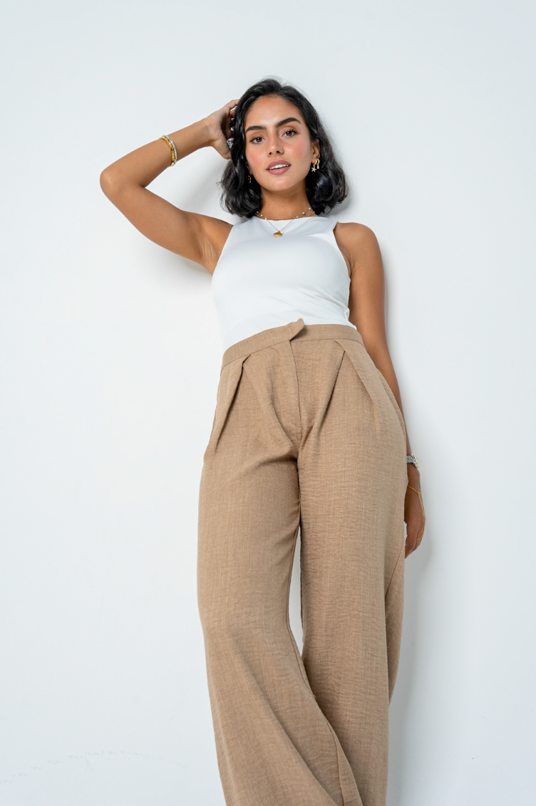 The V Pants: Dark Beige