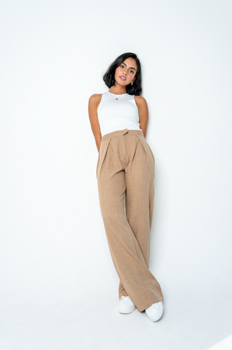 The V Pants: Dark Beige