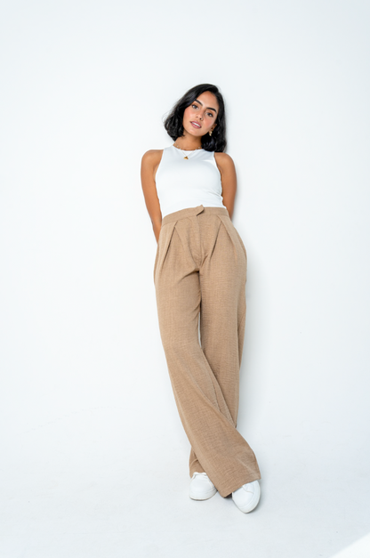 The V Pants: Dark Beige