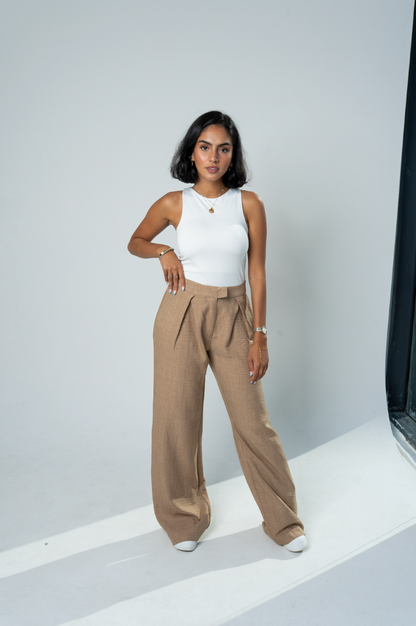 The V Pants: Dark Beige