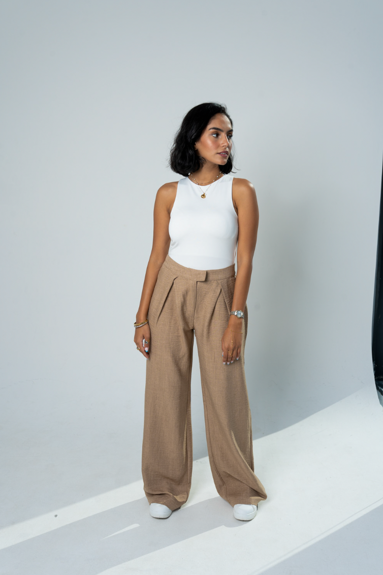 The V Pants: Dark Beige