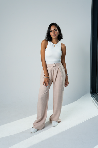 The V Pants: Beige