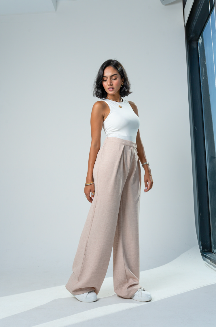 The V Pants: Beige