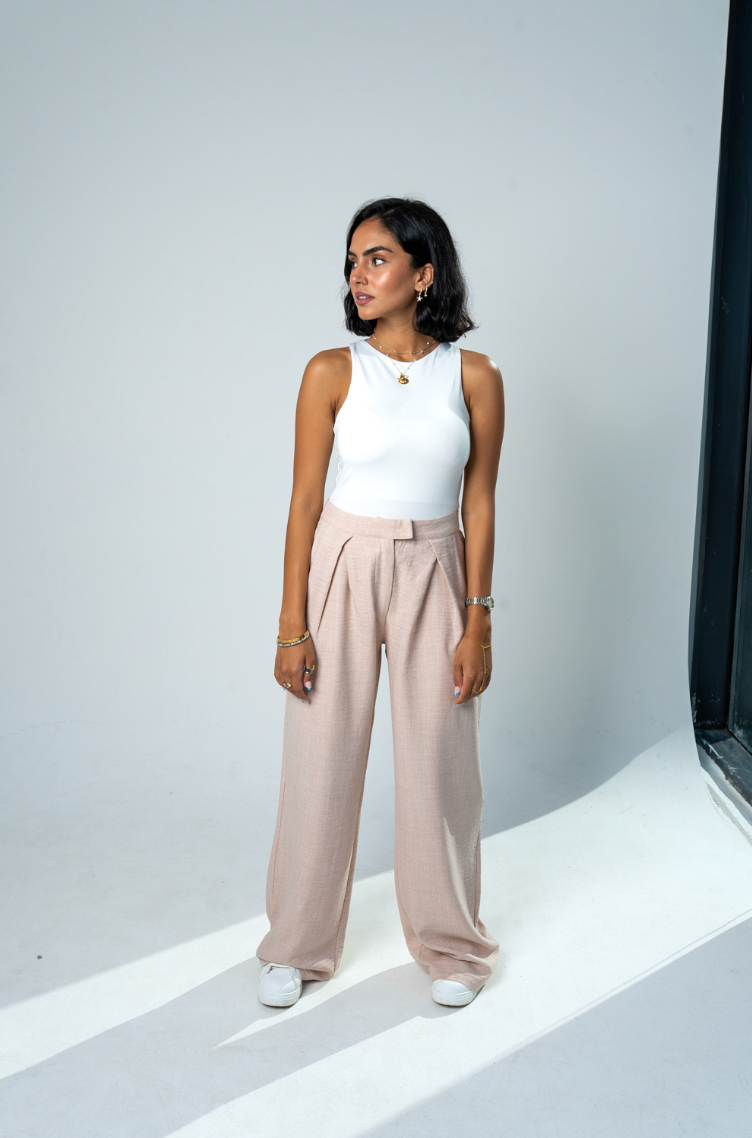 The V Pants: Beige