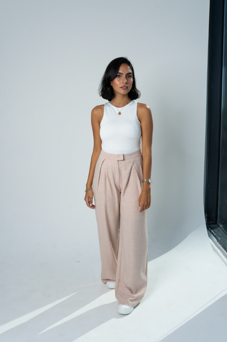 The V Pants: Beige