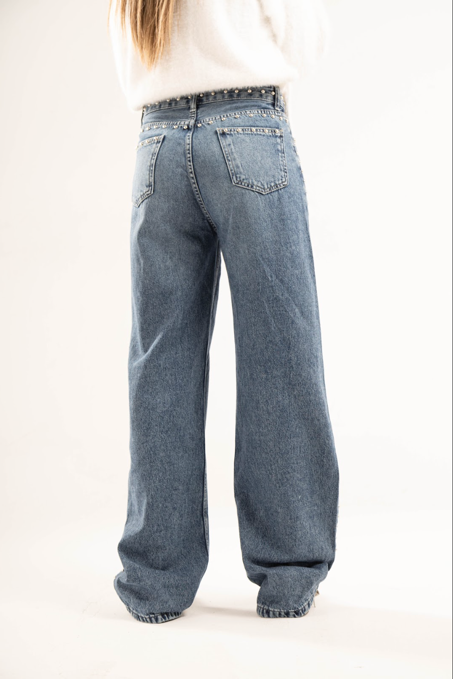 Studded Clean Girl Blue Jeans