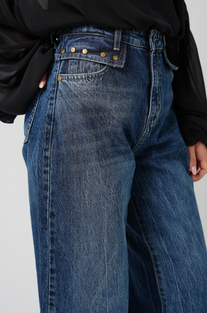"Not-so-basic" Studded Pocket Jeans: Blue