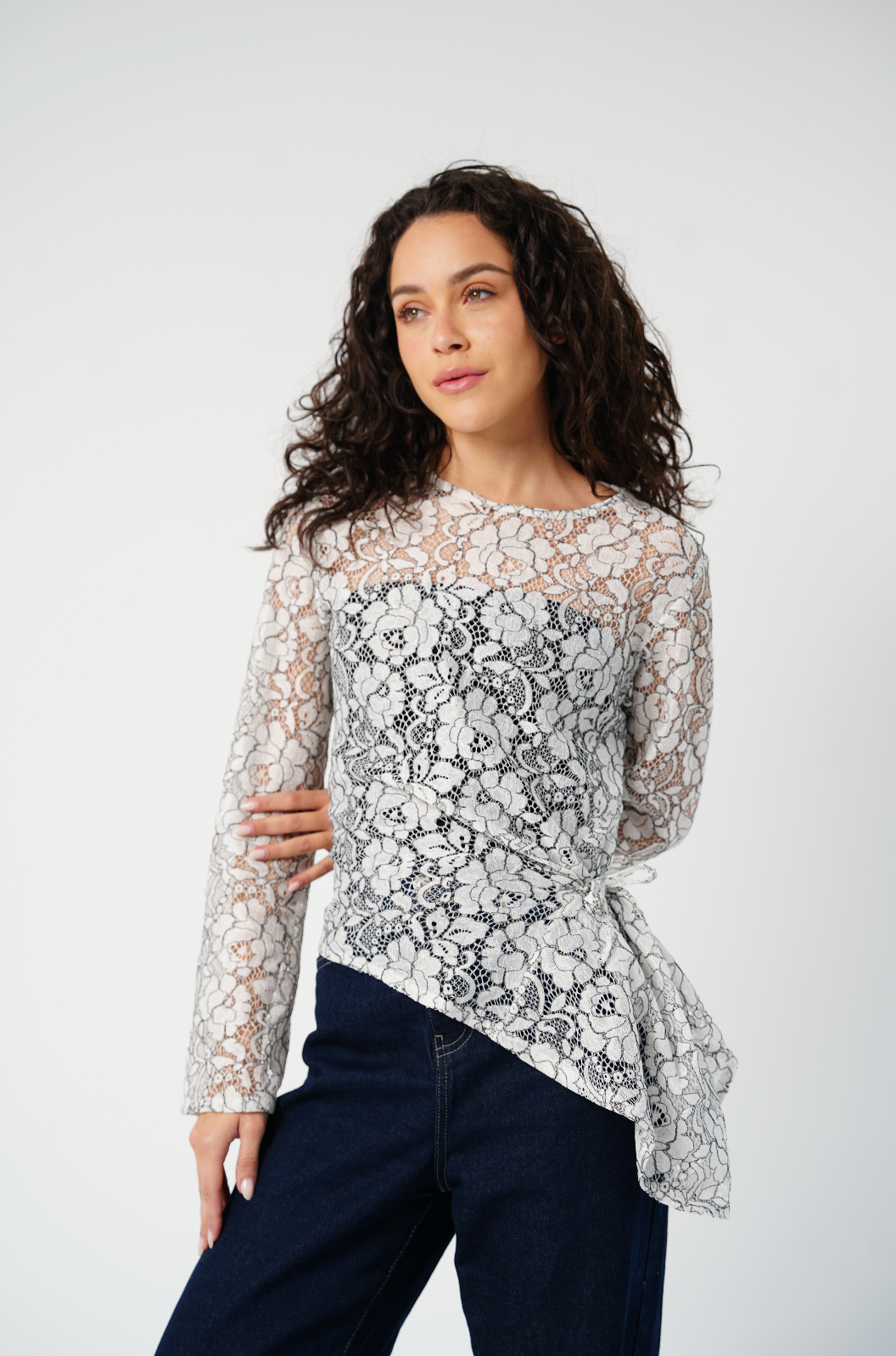 Lace Adjustable Top in White & Black