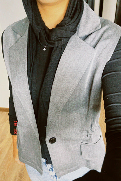 Woman in Grey // Wool Vest
