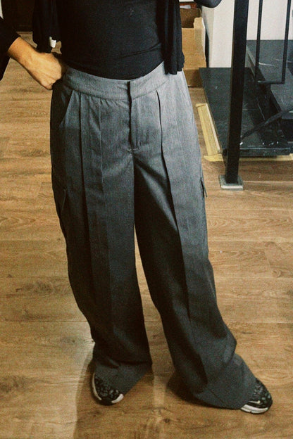 Woman in Grey // Wool Cargo-Work Pants